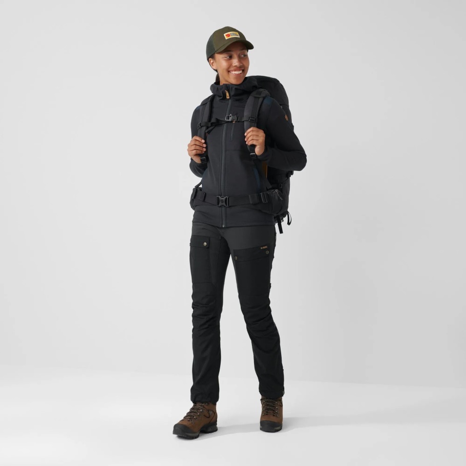 Pantalones Keb W Reg Negro-gris Piedra Fjällräven Moda