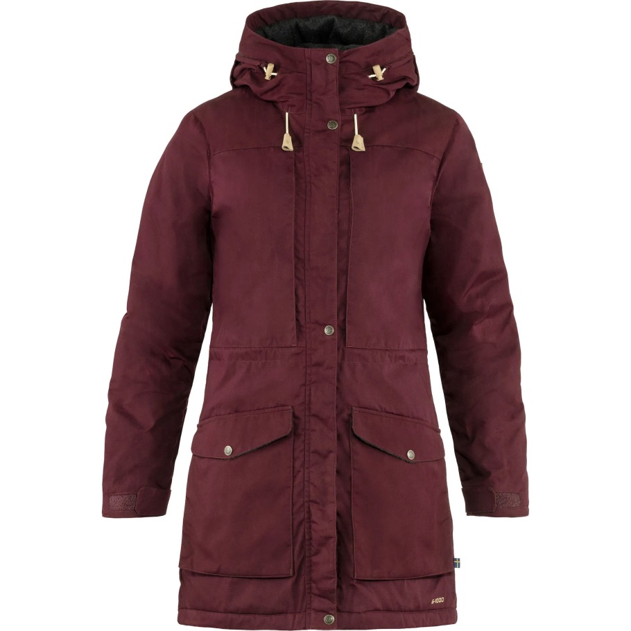 Parka Acolchada De Lana Singi Granate Oscuro W Fjällräven Moda