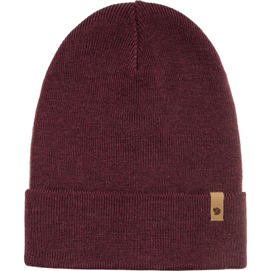 Gorro Tejido Clásico Granate Oscuro Fjällräven Moda
