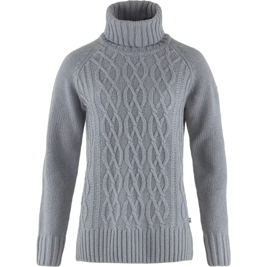 Fjällräven Fashion Övik Cable Knit Cuello Vuelto Con Gris Pedernal