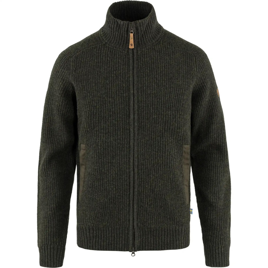 Cárdigan Con Cremallera Övik Verde Oliva Oscuro Tejido M Moda Fjällräven Moda