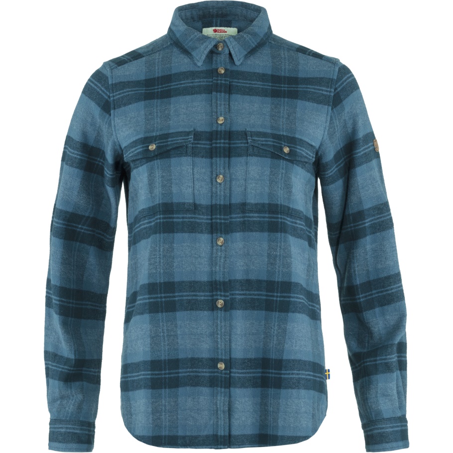 Camisa De Franela Gruesa Övik Con Azul índigo-azul Marino Oscuro Fjällräven Fashion