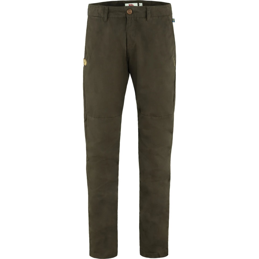 Srmland Pantalones Cónicos M Largo Moda Fjällräven Moda Verde Oliva Oscuro